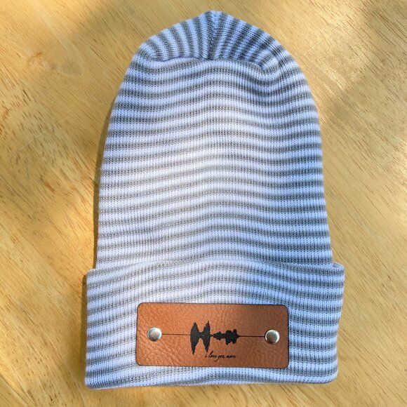 I Love You More Soundwave Newborn Baby Beanie - Gray - Not Custom - Picture 1 of 9